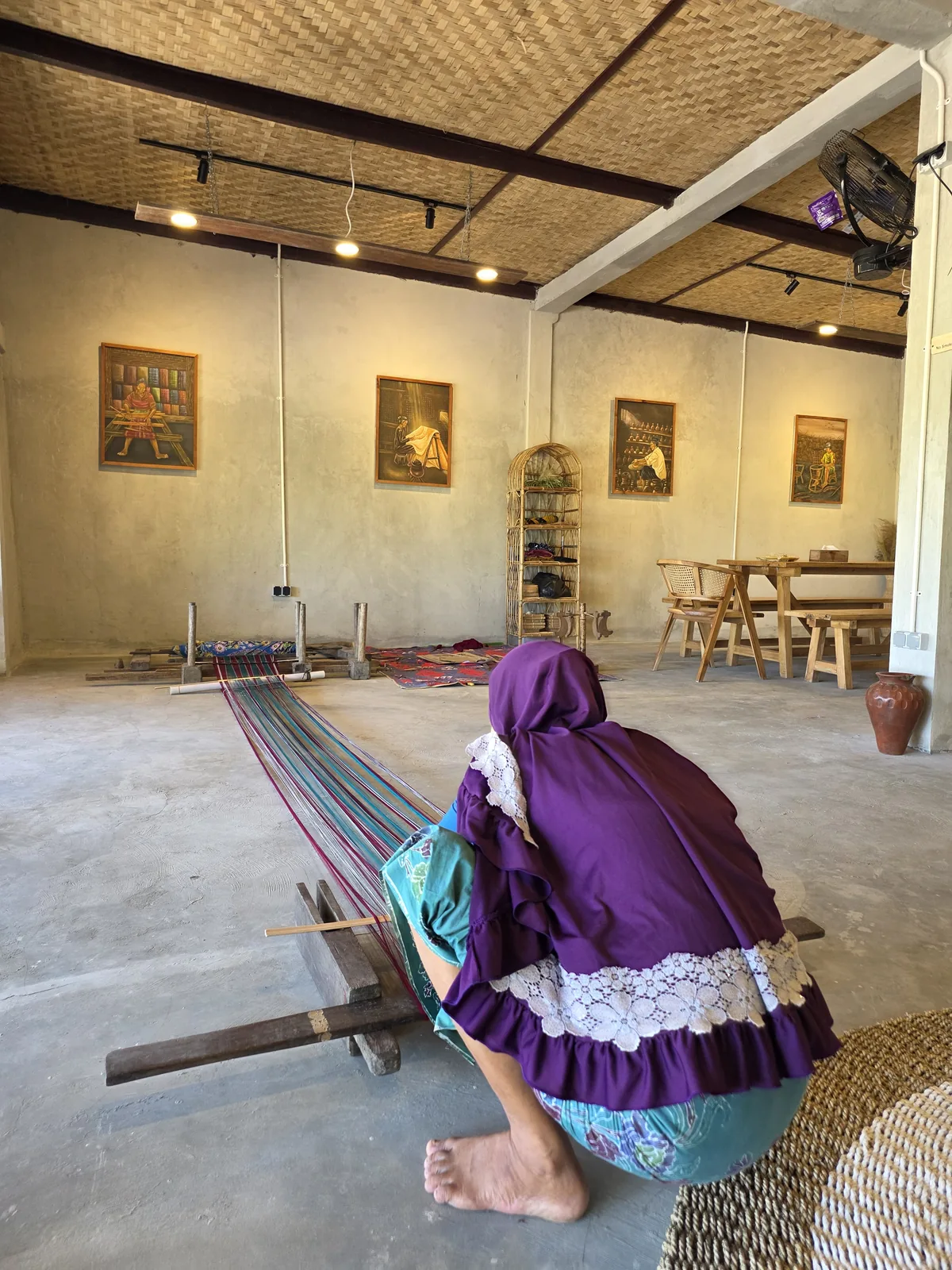 Hands-on Indonesian craft workshop detail at LAKU Culture in Mawun, Lombok